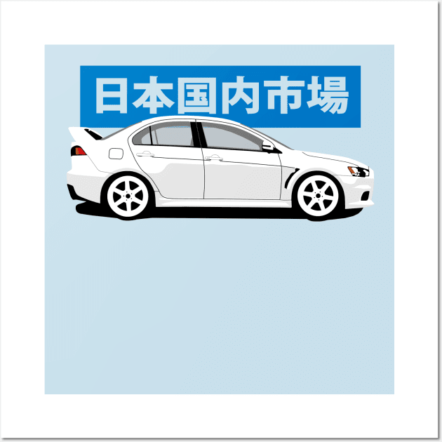 Side View Lancer Evo X Wall Art by Rebellion Store